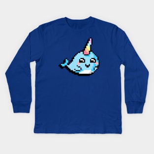 Rainbow Horned Narwhal Kids Long Sleeve T-Shirt